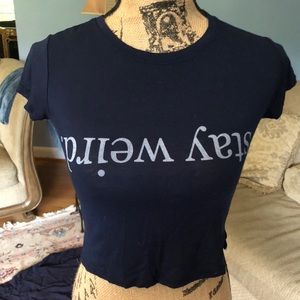 Brandy Melville Stay Weird Crop Top!